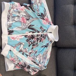 Nike floral crop zip up